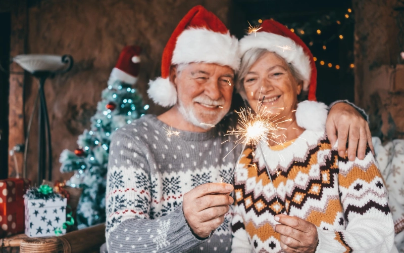 Casa para adulto mayor con actividades para Navidad y Año Nuevo