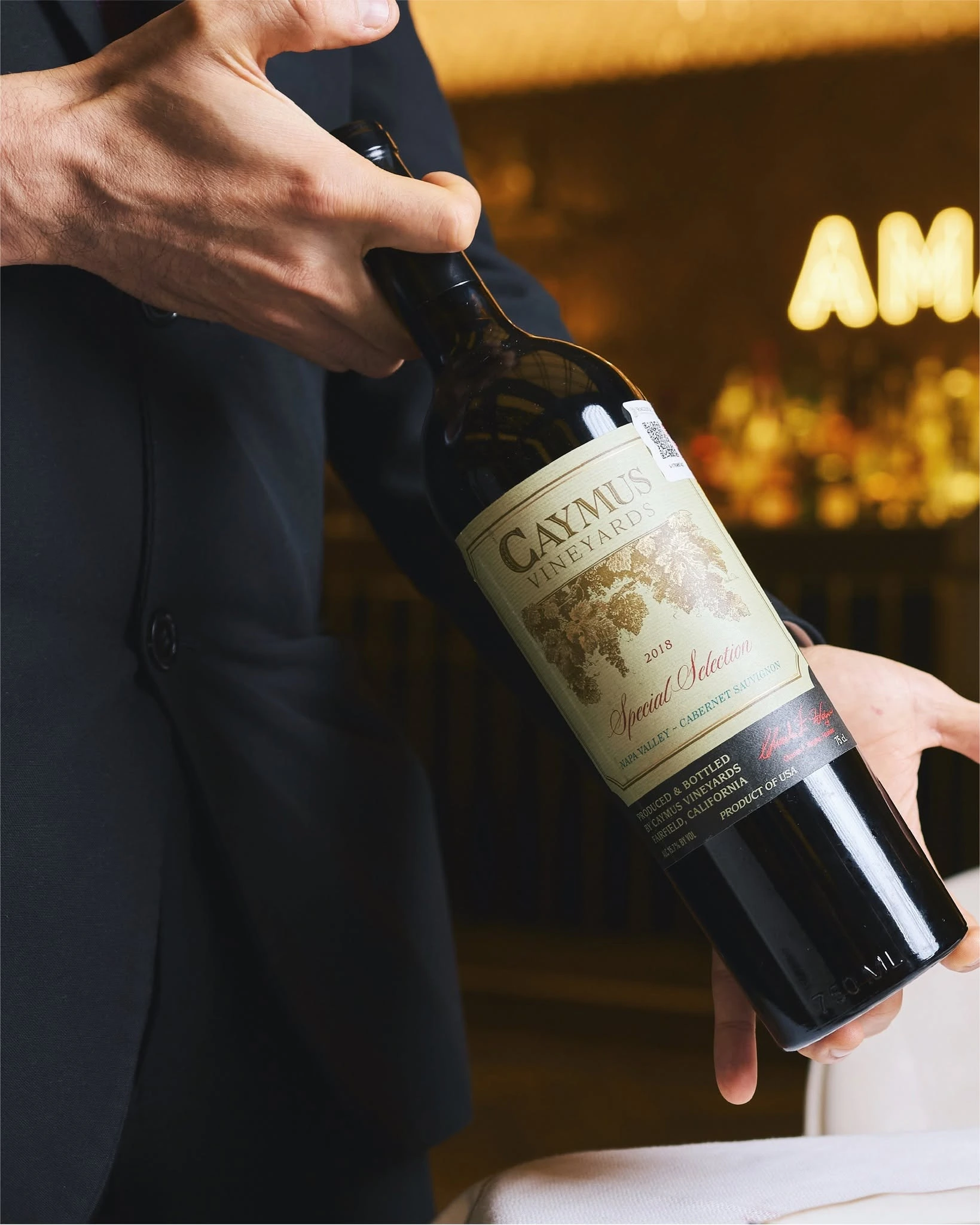 Red wine selection at Amaral restaurant in Polanco, Mexico City